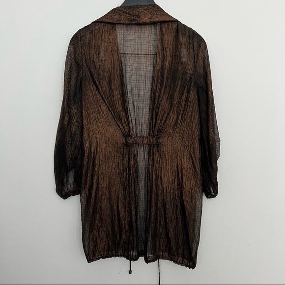 DVF • Brown Metallic Sheen Robe Jacket - Picture 7 of 7